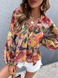 blusa stampa tropical