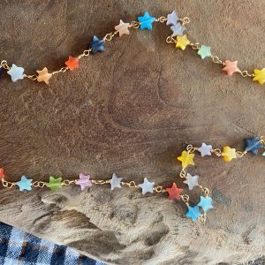Colored agate chain with stars
